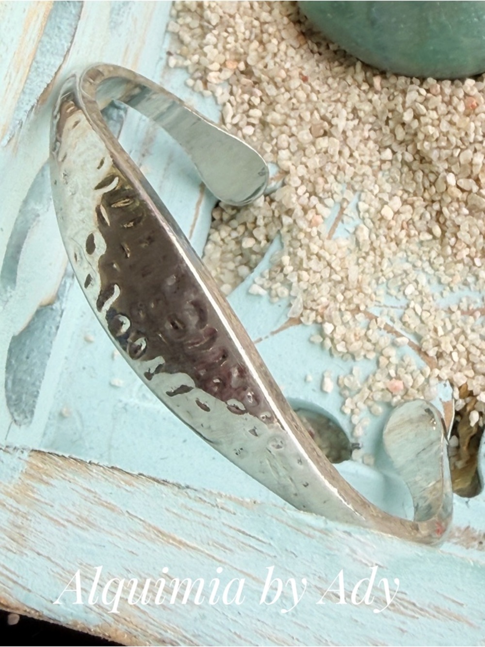Alquimia Silver Hammered Cuff Bracelet